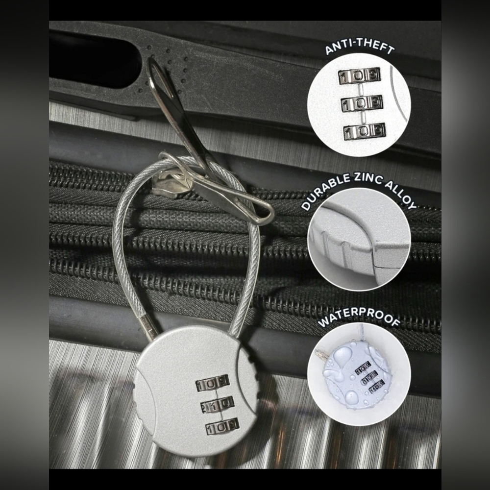 Silver Cable Combination Lock BNIB - Picture 9 of 12
